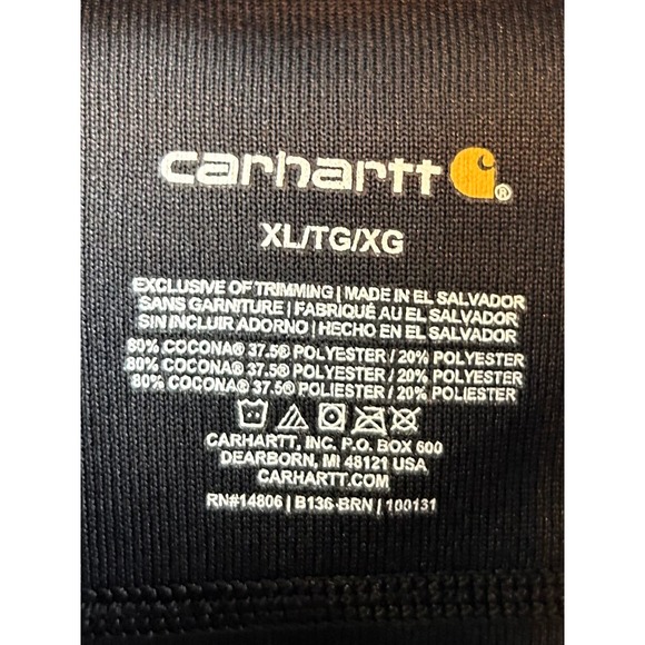 Carhartt force Men's Long Sleeve 1/4 Zip Pullover Workwear charcoal Size‎ XL - Picture 11 of 11